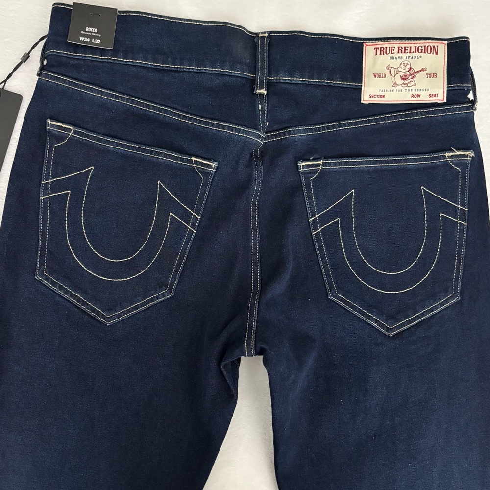 TRUE RELIGION Men's Rocco Single Needle Relaxed Skinny Jeans—NWT—34/32 - Picture 8 of 16